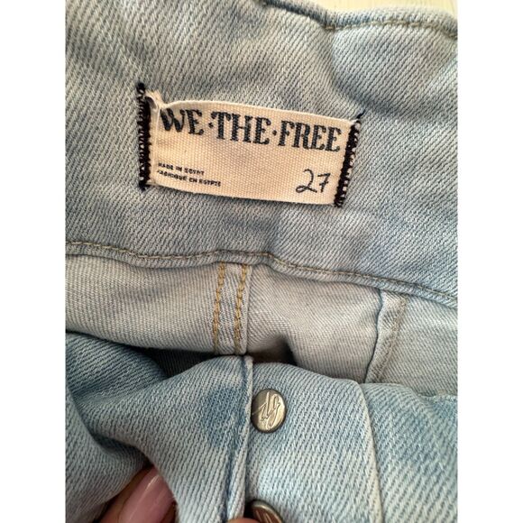 We The Free Bell Bottom Jeans 27 Light Wash High Rise Boho Flare Wide Leg - Picture 7 of 7